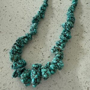 Navajo Blackjack Turquoise Nugget Necklace
